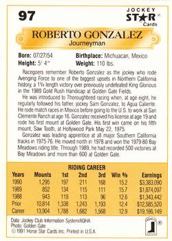 1991 Jockey Star Jockeys #97 Roberto Gonzalez Back